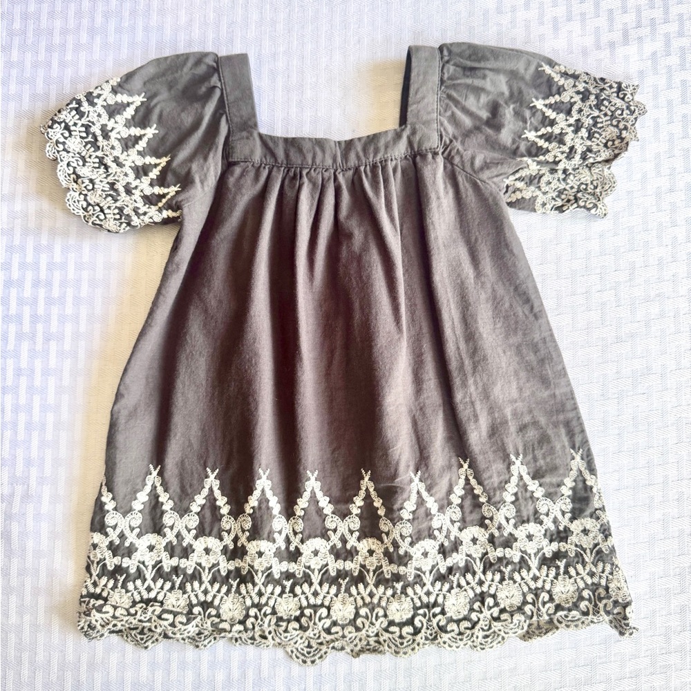 Indigo Soul Neutral Boho Baby Dress 12-18M | Lace Cottagecore‎ Heirloom Style